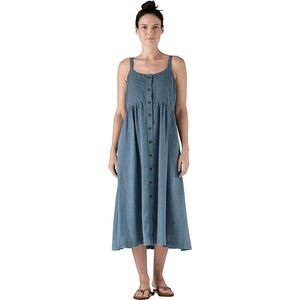 Patagonia Garden Island Blue Button-Down Maxi Dress